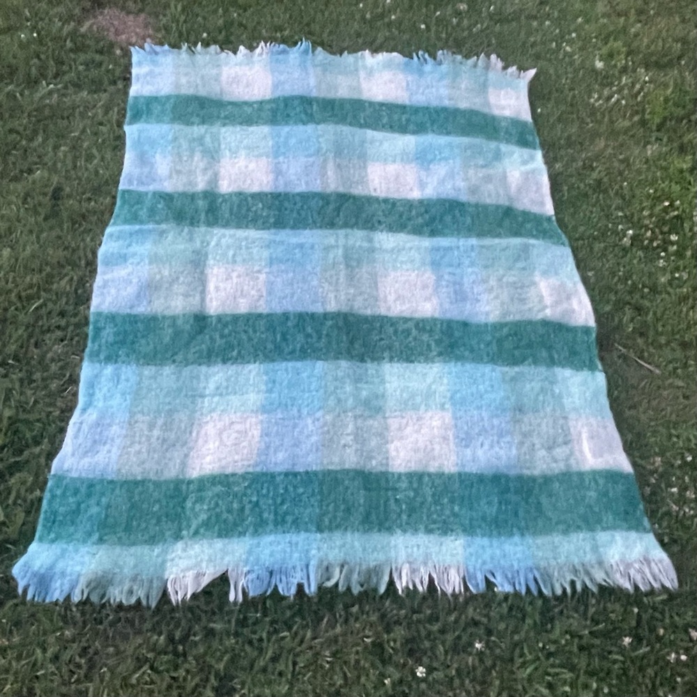 HUDSON’S BAY COMPANY Vintage Mohair Wool Plaid Throw Blanket